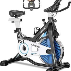 LABGREY Exercise Bike Indoor Cycling Bike Stationary Cycle Bike with Heart Rate Sensor & Comfortable Seat Cushion