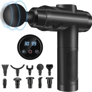 Massage Gun Deep Tissue, Muscle Percussion Massager with 30 Speeds Quiet Hand Massagers with LCD Touch Screen