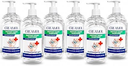 6 x 500ml Hand Sanitiser Gel Instant Hand Sanitizer No Rinse Formula 70% Alcohol Based Antibacterial Gel Exp Dec 2030