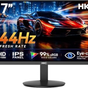 27 inch Gaming Monitor 144Hz, FHD 1080P IPS Display with 99% sRGB, FreeSync, Tilt Adjustable, lowblue mode, HDMI/VGA Ports for Home Office and computer monitor V2718S