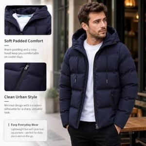 Winter Jackets for Men UK 2026 Thermal Warm Waterproof Zip Up Cargo Puffer Coats Outwear with Hood Cargo Fleece Jacket With Pockets Casual Pullover Fleece Work Plain Comfortable Sweatshirts
