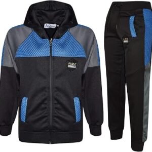 A2Z 4 Kids Boys Girls Tracksuit Sports Jogging Suit A2Z Original Badged Mesh Panel Top Bottom Set Zip Up Hoodie Athletic Children PE School Training Workout Outfit Running Jogger Sportswear Activewear